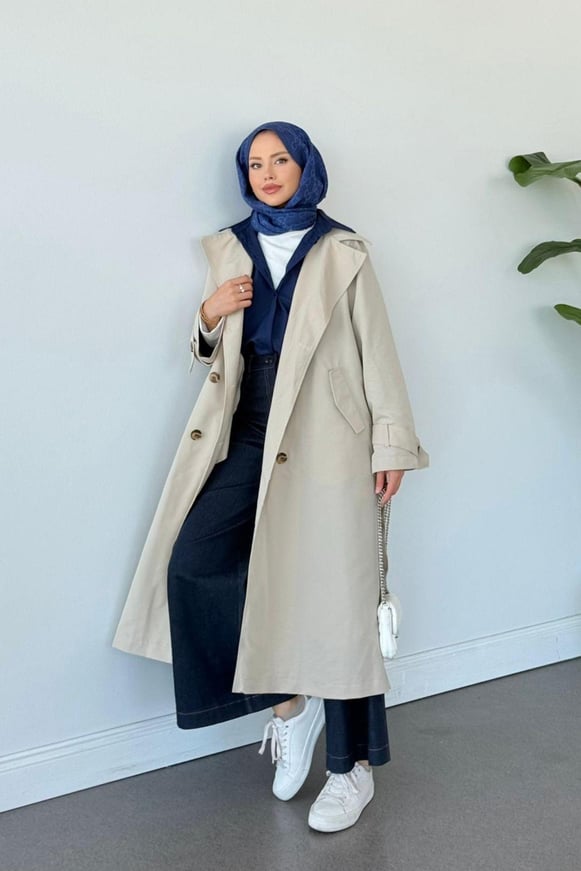 Arka Pile Detaylı Trençkot