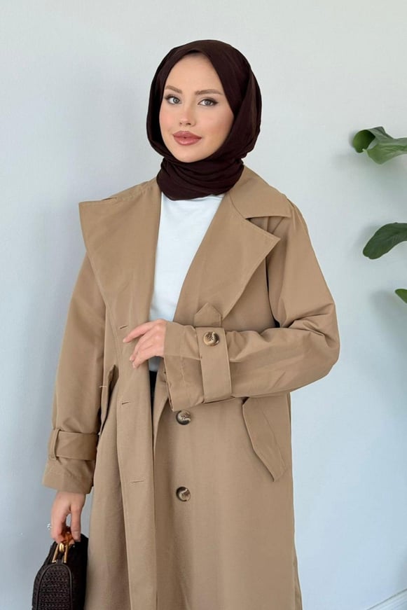 Arka Pile Detaylı Trençkot