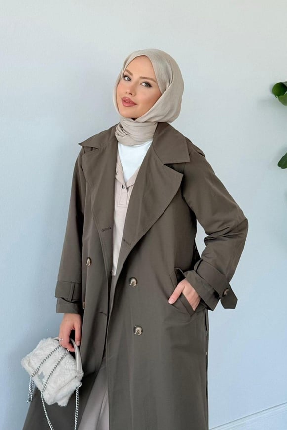 Arka Pile Detaylı Trençkot