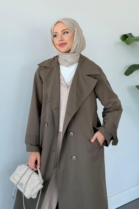Arka Pile Detaylı Trençkot