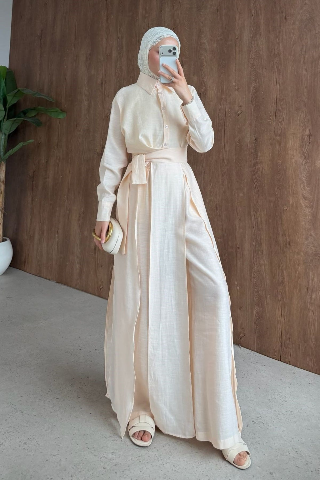 Celine Yırtmaçlı Pantolonlu Takım