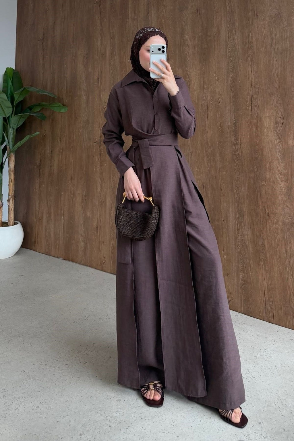 Celine Yırtmaçlı Pantolonlu Takım