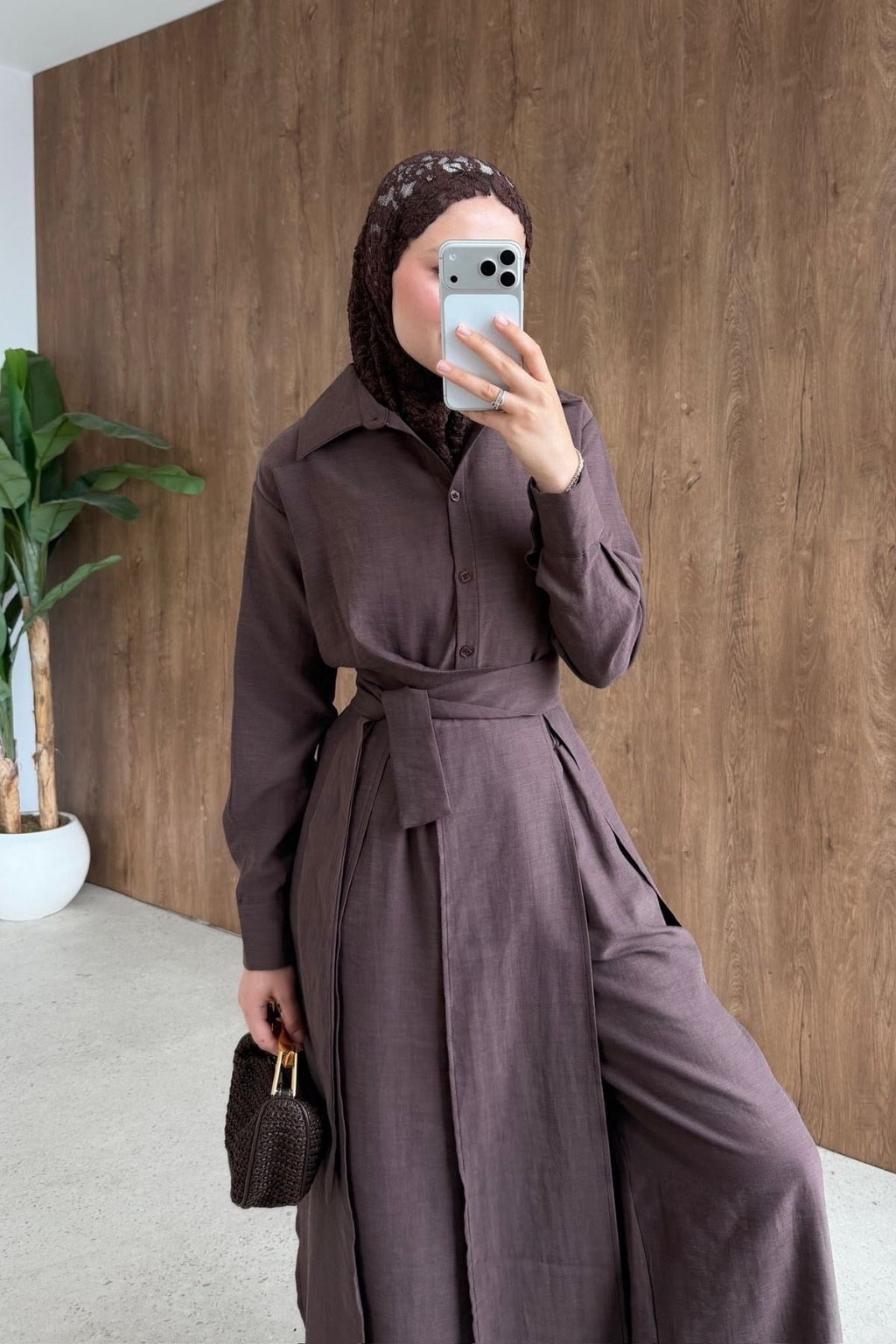 Celine Yırtmaçlı Pantolonlu Takım
