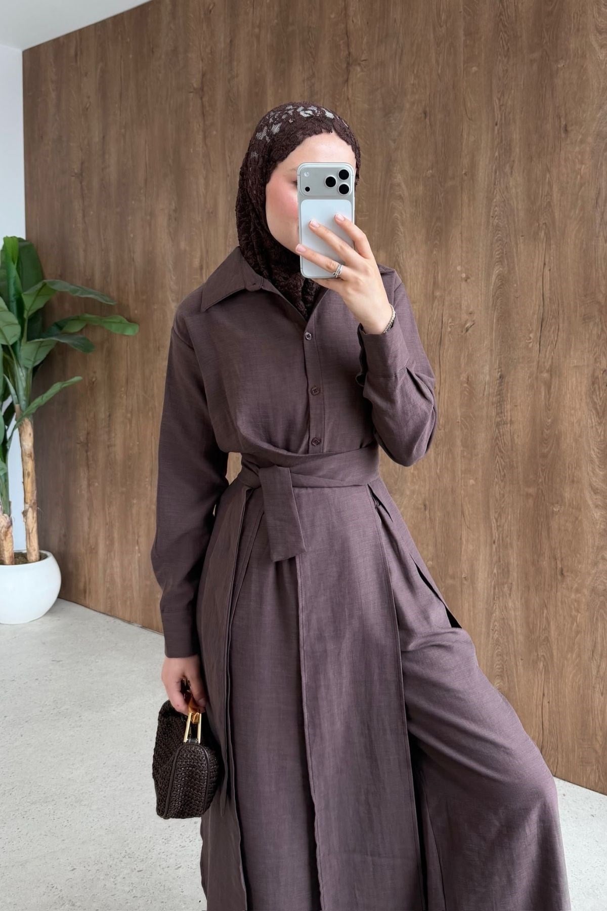 Celine Yırtmaçlı Pantolonlu Takım