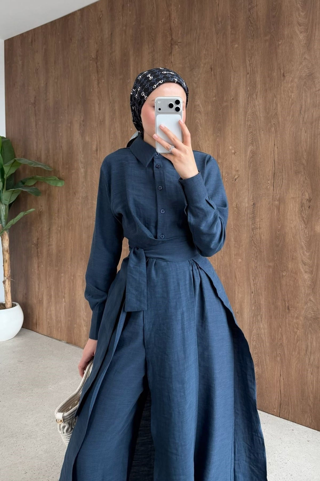 Celine Yırtmaçlı Pantolonlu Takım