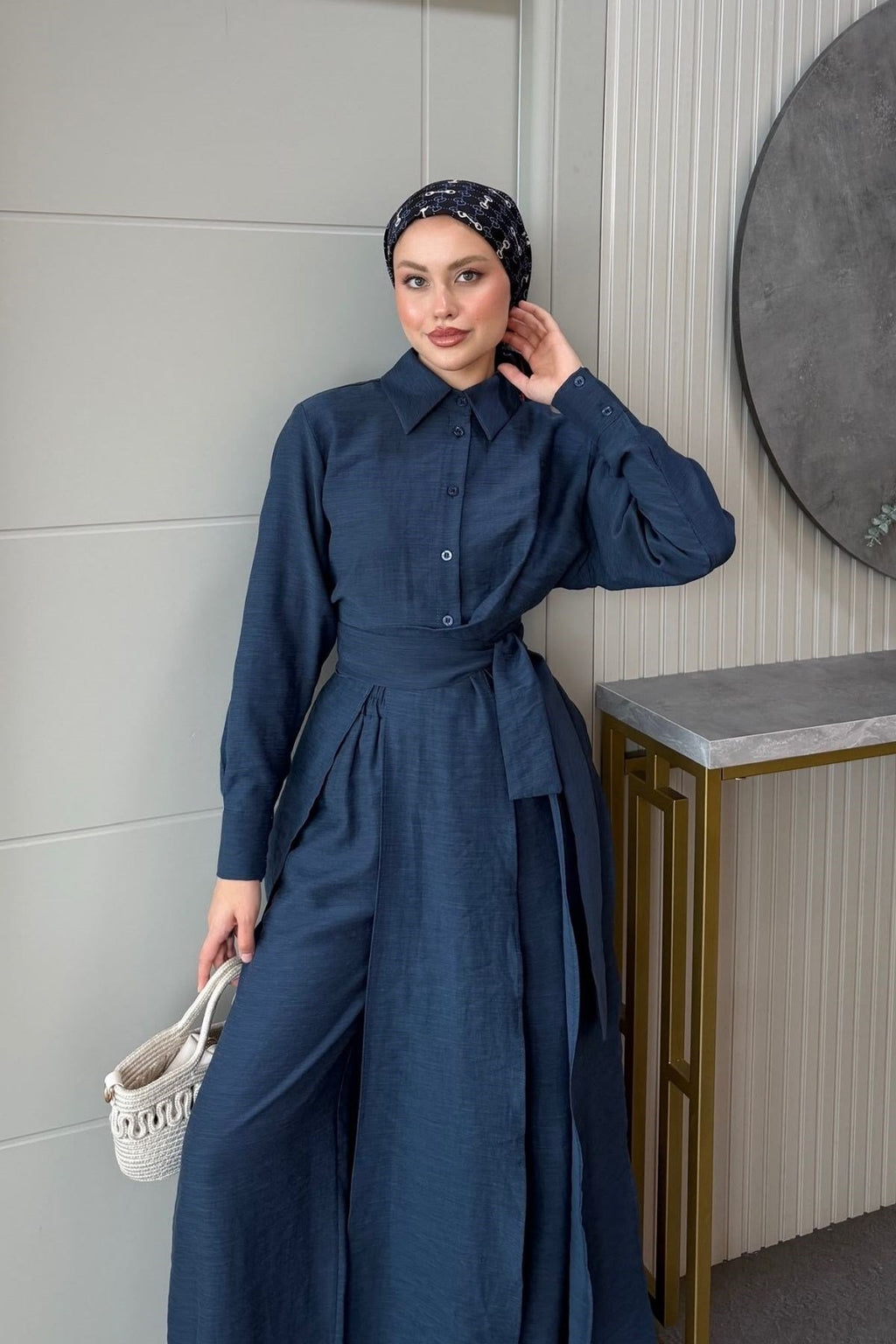 Celine Yırtmaçlı Pantolonlu Takım
