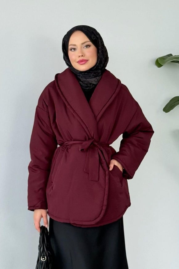 Düz Kuşaklı Şişme Mont
