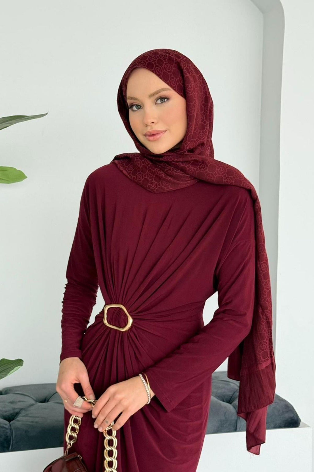 İkon Tokalı Sandy Elbise