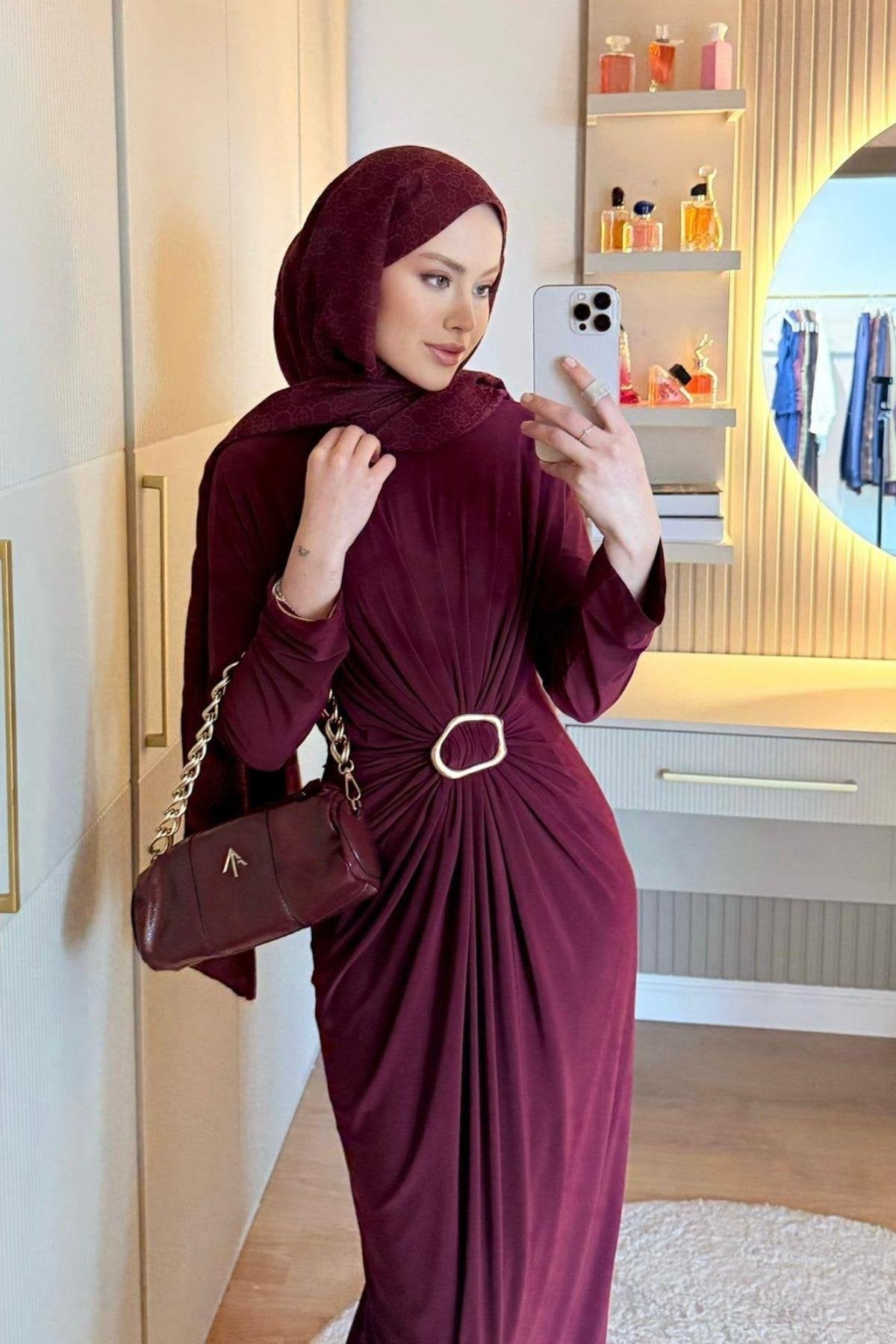 İkon Tokalı Sandy Elbise