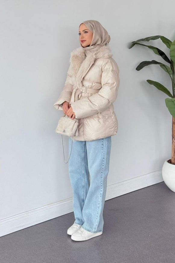 Look Şişme Kürklü Mont