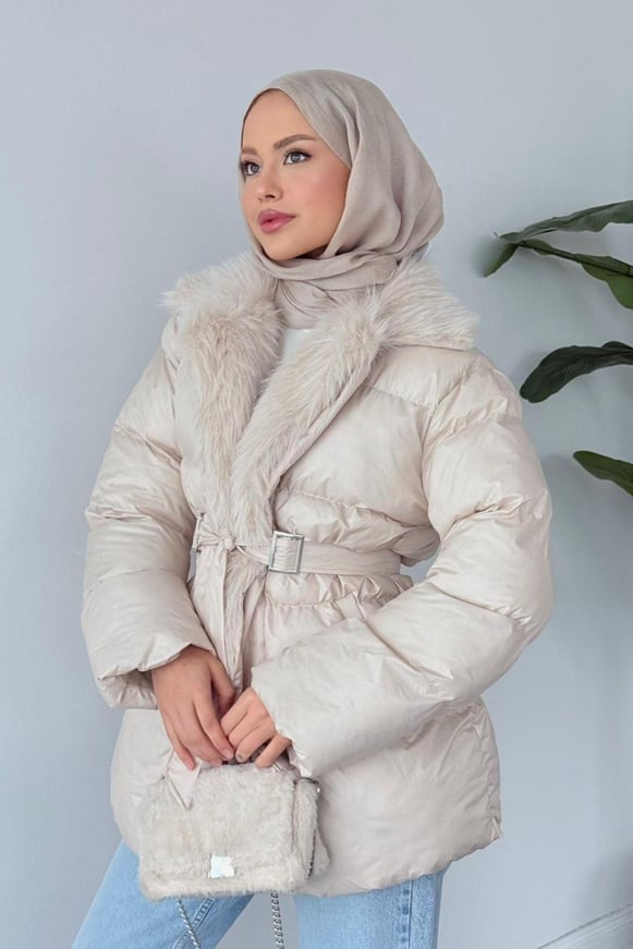 Look Şişme Kürklü Mont