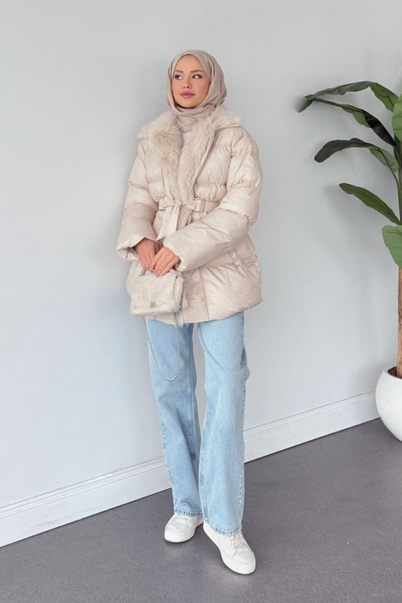 Look Şişme Kürklü Mont