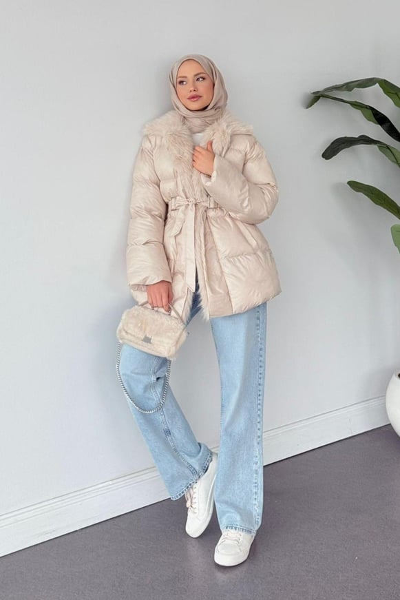 Look Şişme Kürklü Mont