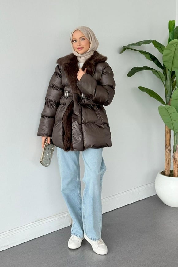 Look Şişme Kürklü Mont