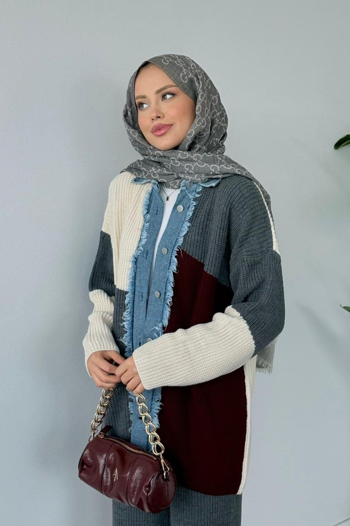 NEW Düğmeli Triko Takım