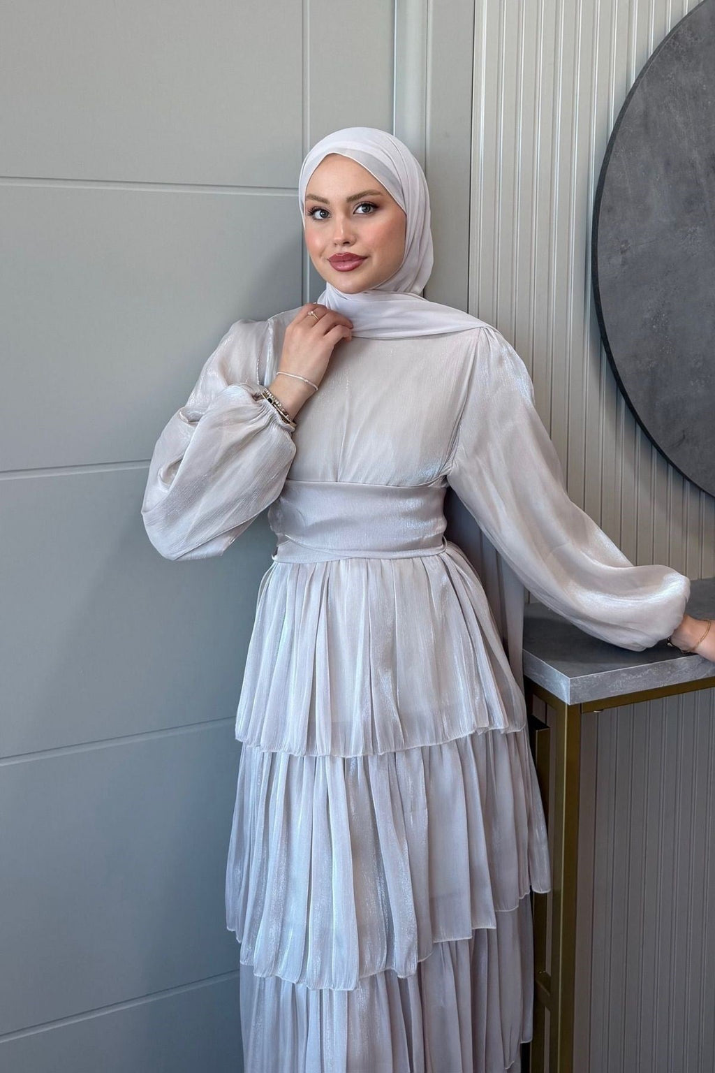 Rumela Kat Kat Saten Elbise