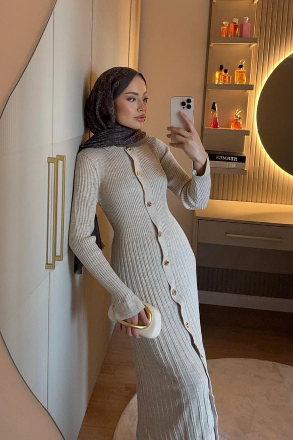 Viyana Fitili Triko Elbise