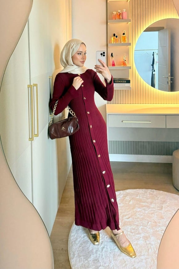 Viyana Fitili Triko Elbise