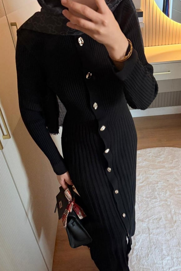 Viyana Fitili Triko Elbise